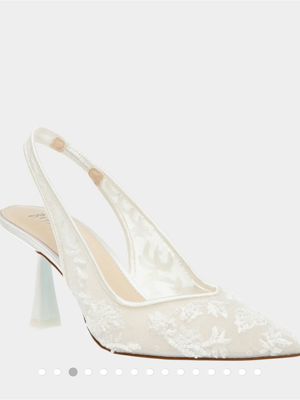 NWT Nikki Ivory - Betsey Johnson White Lace Slingback Heel